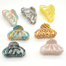 Custom color and shape small clear acetate women hair clip claw